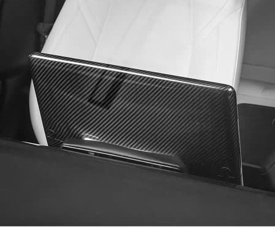 Gloss Dry Carbon Fiber Screen Back Cover 2 Pcs For Tesla Model 3 & Y 2017-2023