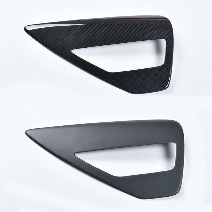 Matt Dry Carbon Fiber Charger Port Cover For Tesla Highland Model 3 2023+