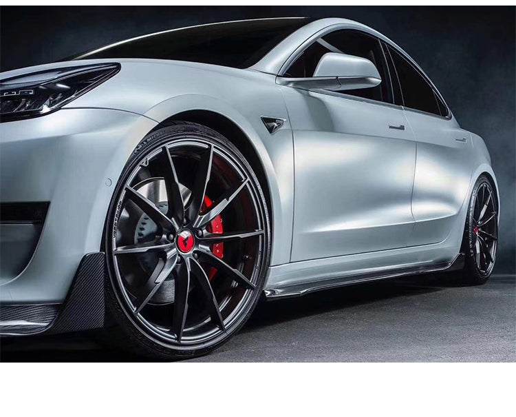 V Type Carbon Fiber Side Skirts For Tesla Model 3 2017+