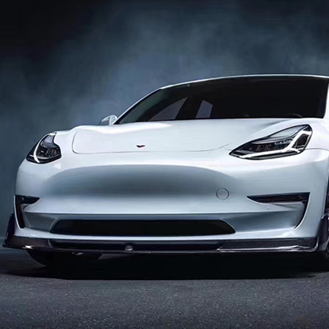 Carbon Fiber V Type Front Bumper Lip For Tesla Model 3 2017+