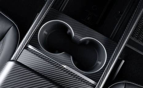 Matt Dry Carbon Fiber Back Seat Cup Holder Cover For Tesla Highland Model 3 2023+