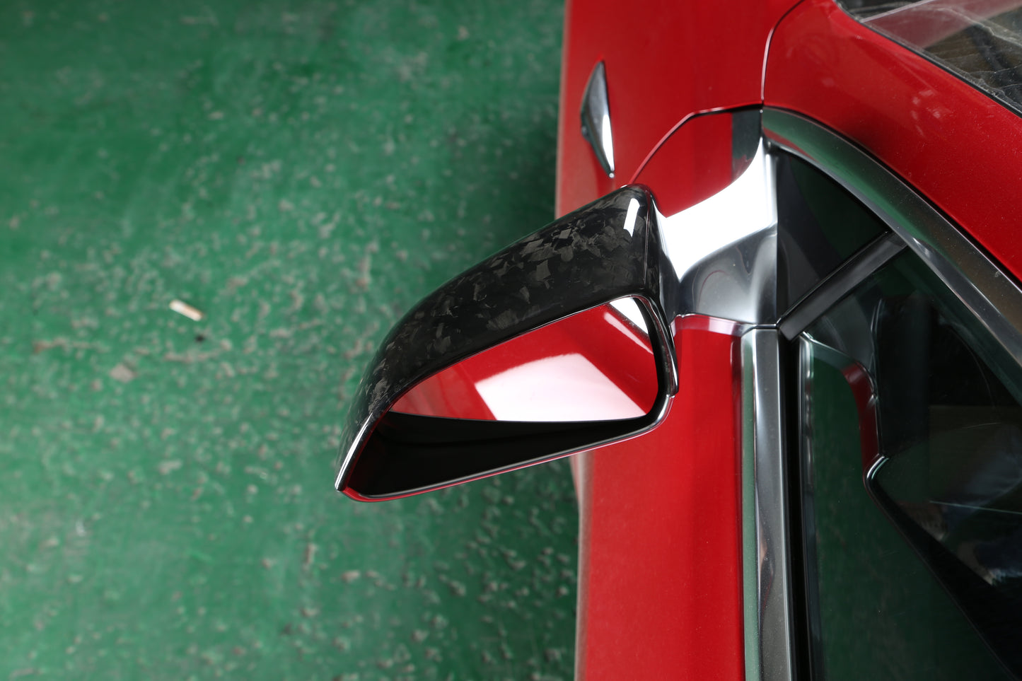 Gloss Forged Dry Carbon Fiber Add On Type Mirror Cover For Tesla Model 3 2017-2023