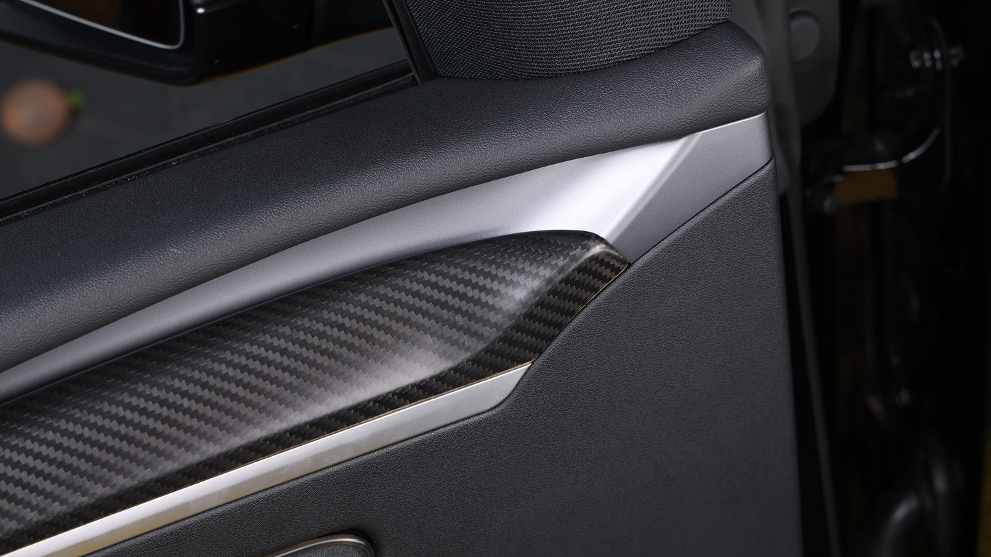 Real Matt Dry Carbon Fiber For Tesla Model 3 & Y Door Trims 2021+
