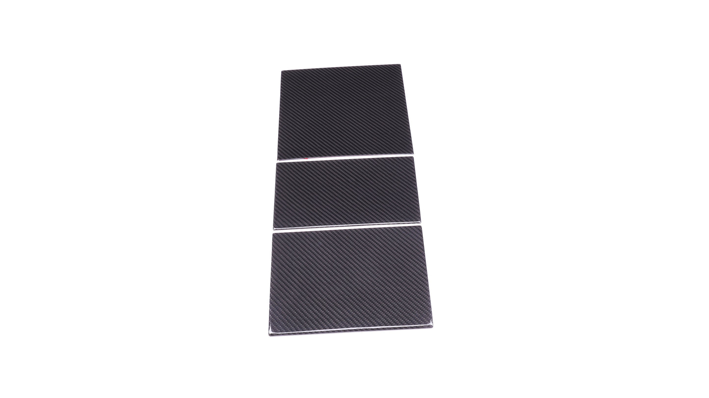 Gloss Dry Carbon Fiber Center Console Cover 3 pcs For Tesla Highland Model 3 2023+