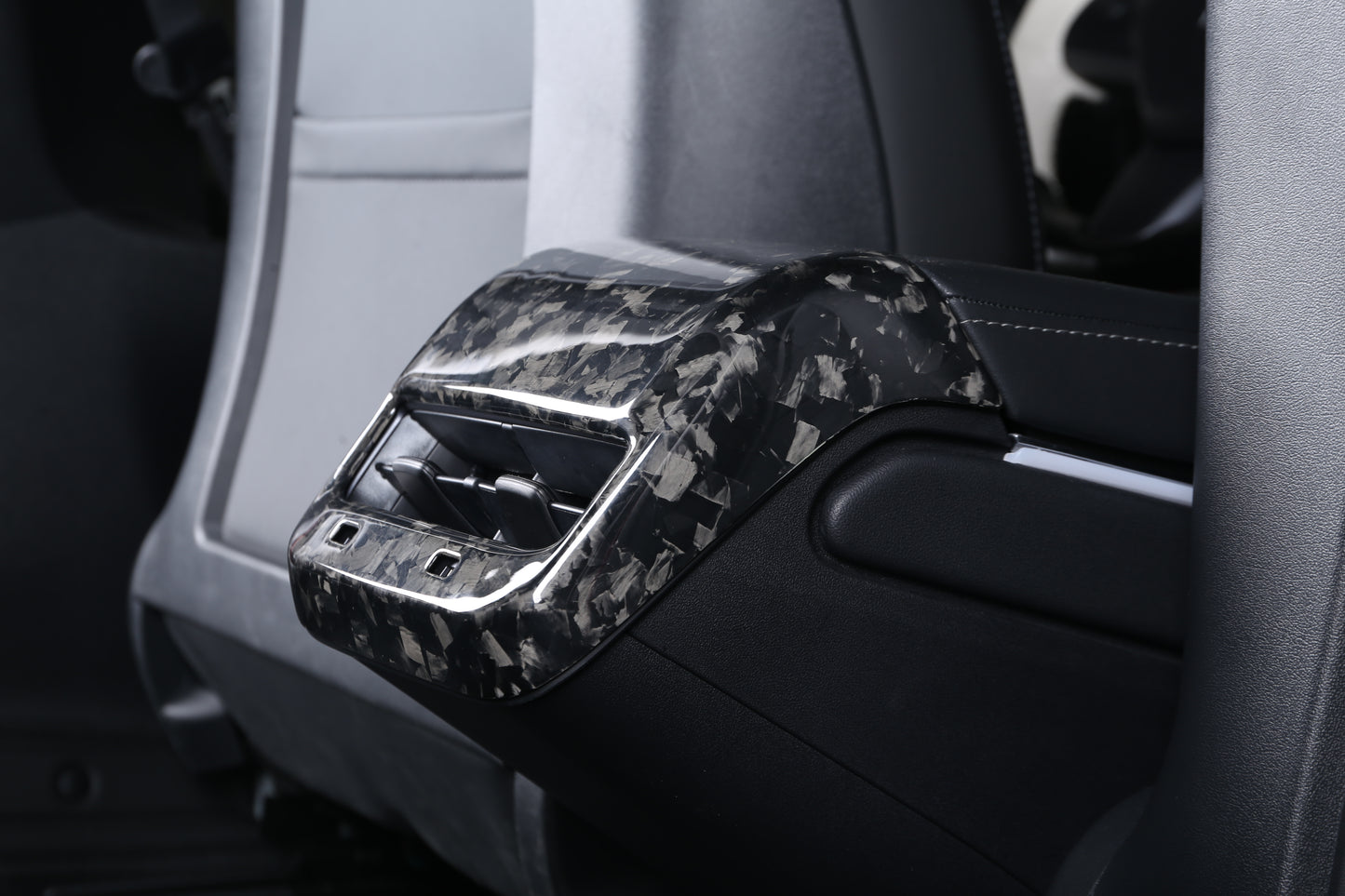 For Tesla Model 3 & Y Gloss Forged Dry Carbon Fiber Backseat Vent Cover 2017-2023