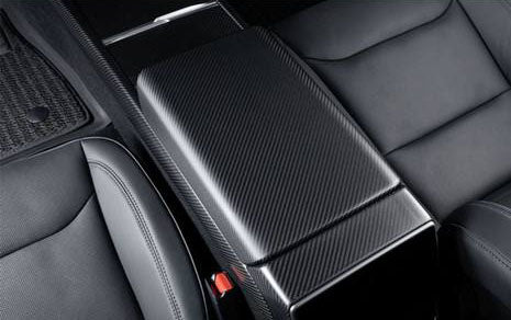 Matt Dry Carbon Fiber Armrest Cover For Tesla Highland Model 3 2023+