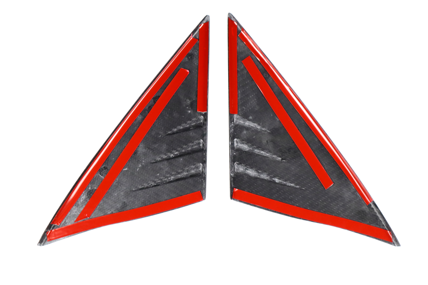 Matt Dry Carbon Fiber A Pilliar Triangle Decoration Trims 2 Pcs For Tesla Model 3 2017-2023