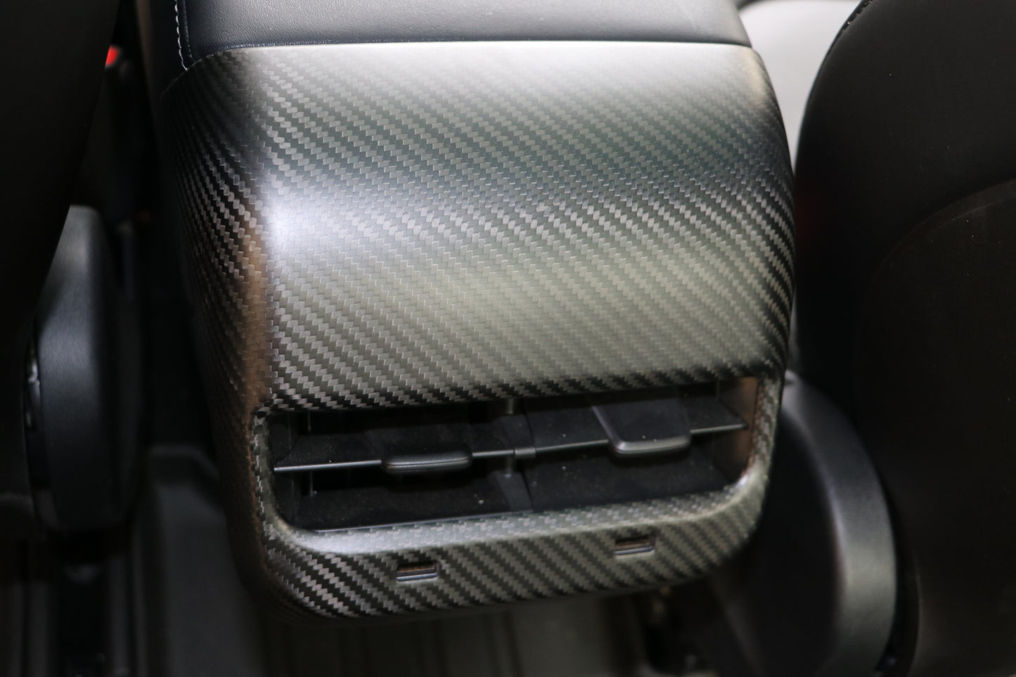 For Tesla Model 3 & Y Matt Dry Carbon Fiber Backseat Vent Cover 2017-2023