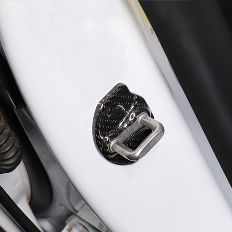 Gloss Dry Carbon Fiber Door Lock Covers 4 Pcs For Tesla Model 3 & Y 2017-2023