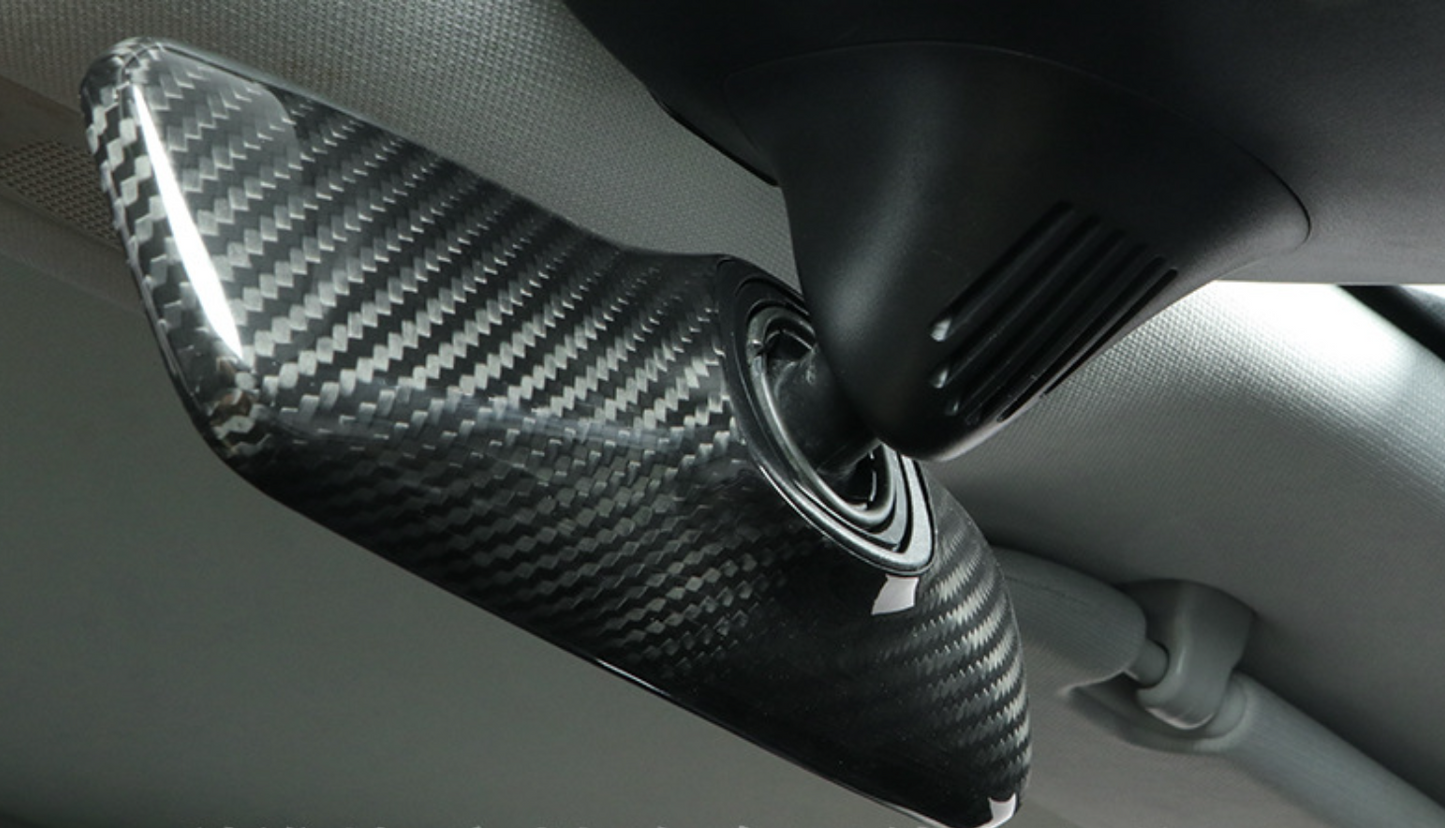 Dry Carbon Fiber Inner Rearview Mirror Cover For Tesla Model 3 2017-2023