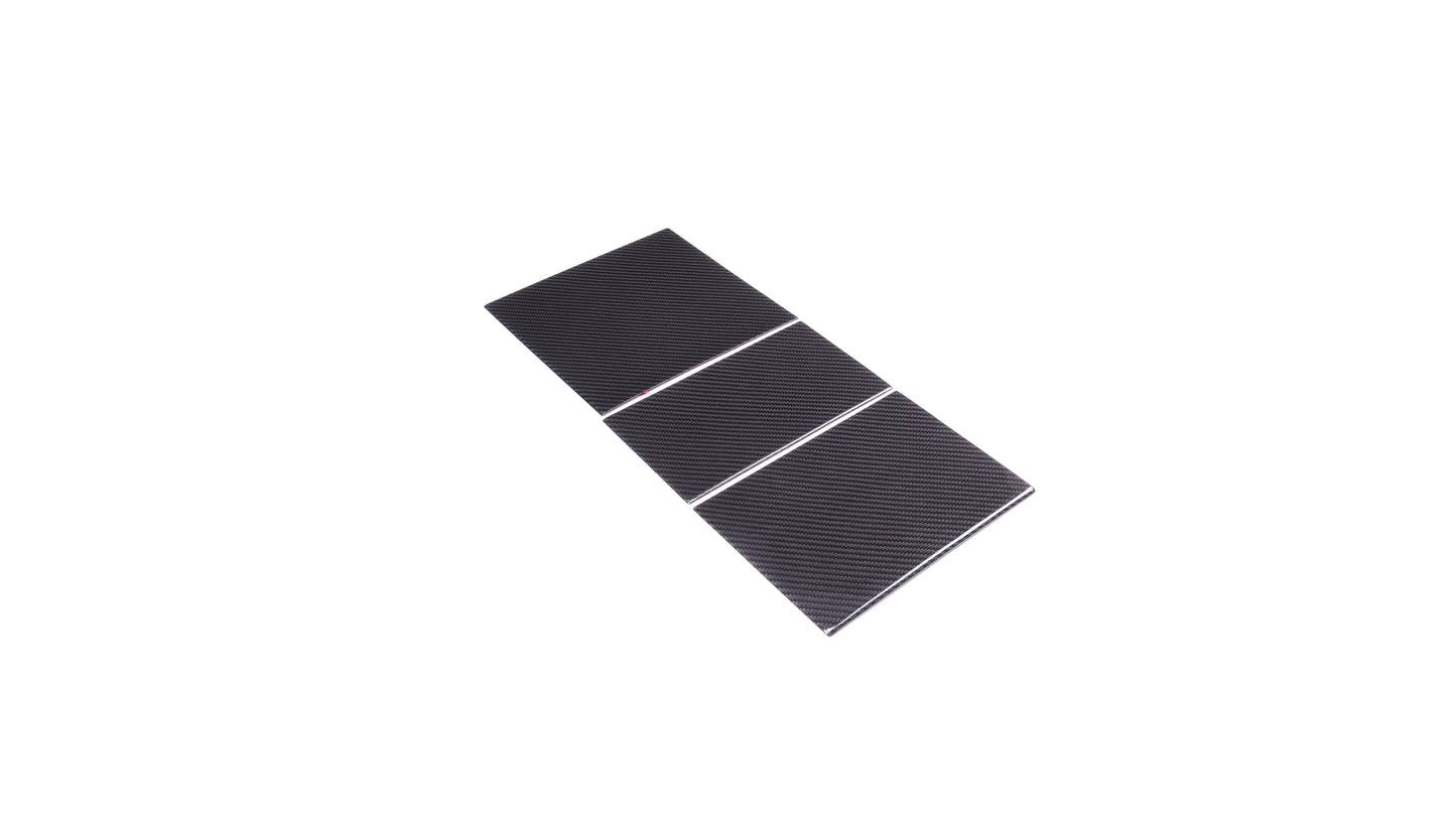 Gloss Dry Carbon Fiber Center Console Cover 3 pcs For Tesla Highland Model 3 2023+