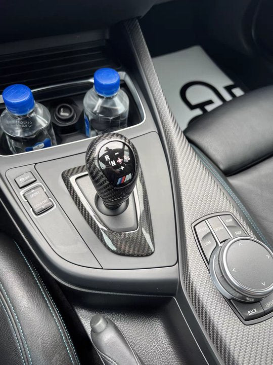 BMW F80 F82 F83 M3 M4 Carbon Fiber Shift Knob Cover Overlay 2014-2019