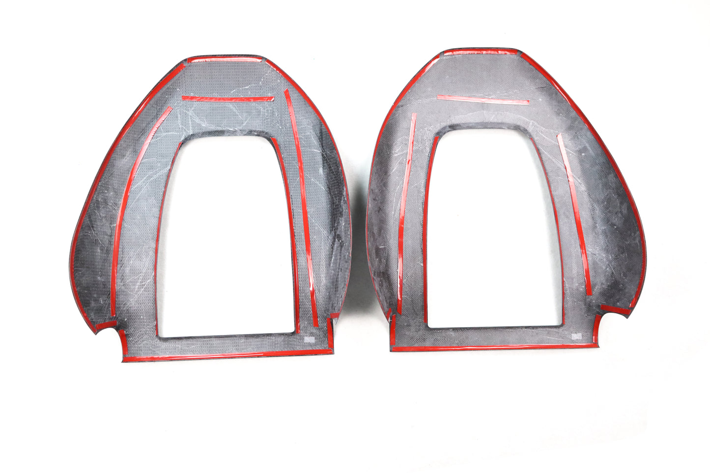 Matt Dry Carbon Fiber Seat Back Add On Cover 2 Pcs For Tesla Model 3 & Y 2017-2023