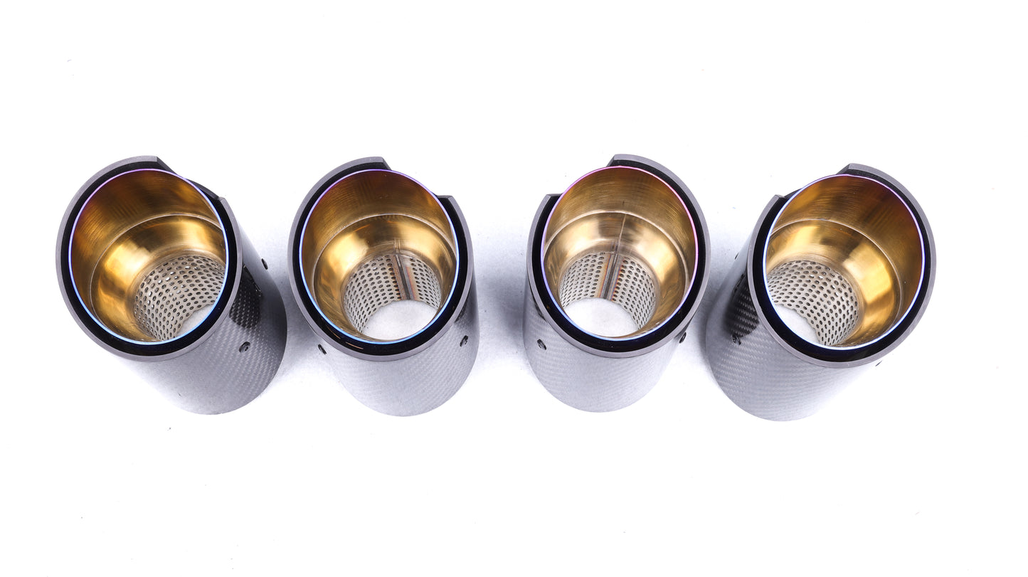 BMW G80 G82 G87 M2 M3 M4 Blue Carbon Fiber Exhaust Tips 2021+