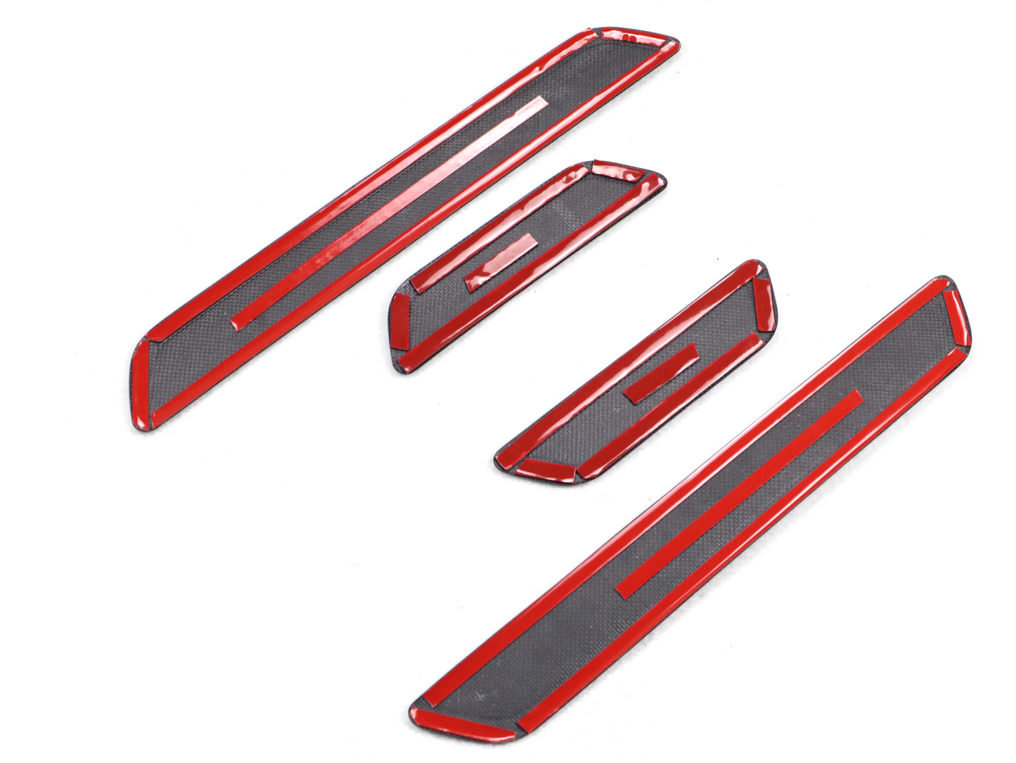 Matt Dry Carbon Fiber Front & Rear Door Sill 4 Pcs For Tesla Model 3 2017-2023