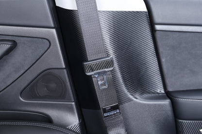 Gloss Dry Carbon Fiber Seat Belt Cover 2 Pcs For Tesla Model 3 2017-2023
