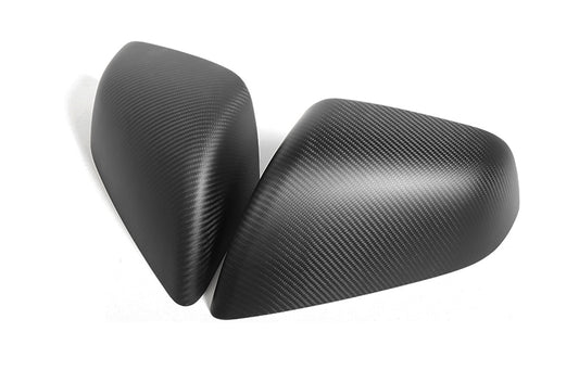 Matt Dry Carbon Fiber Add On Type Mirror Cover For Tesla Model X 2012-2020