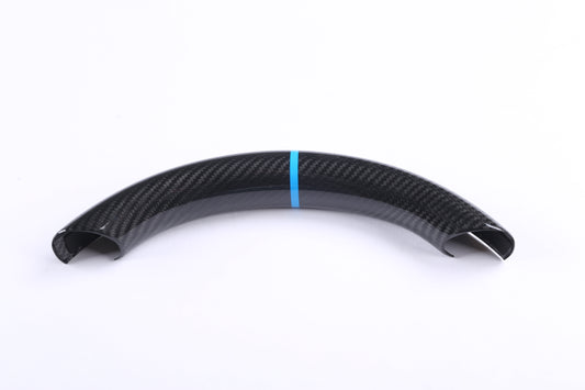 Gloss With Blue Ring Dry Carbon Fiber Steering Wheel Top Cap For Tesla Model 3 & Y 2017-2023