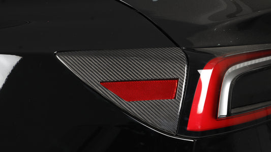 Gloss Dry Carbon Fiber Charger Port Cover For Tesla Highland Model 3 2023+
