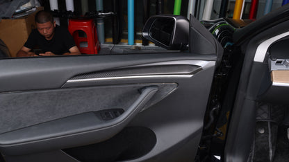 Real Matt Dry Carbon Fiber For Tesla Model 3 & Y Door Trims 2021+