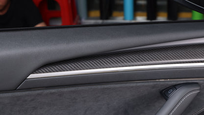 Real Matt Dry Carbon Fiber For Tesla Model 3 & Y Door Trims 2021+