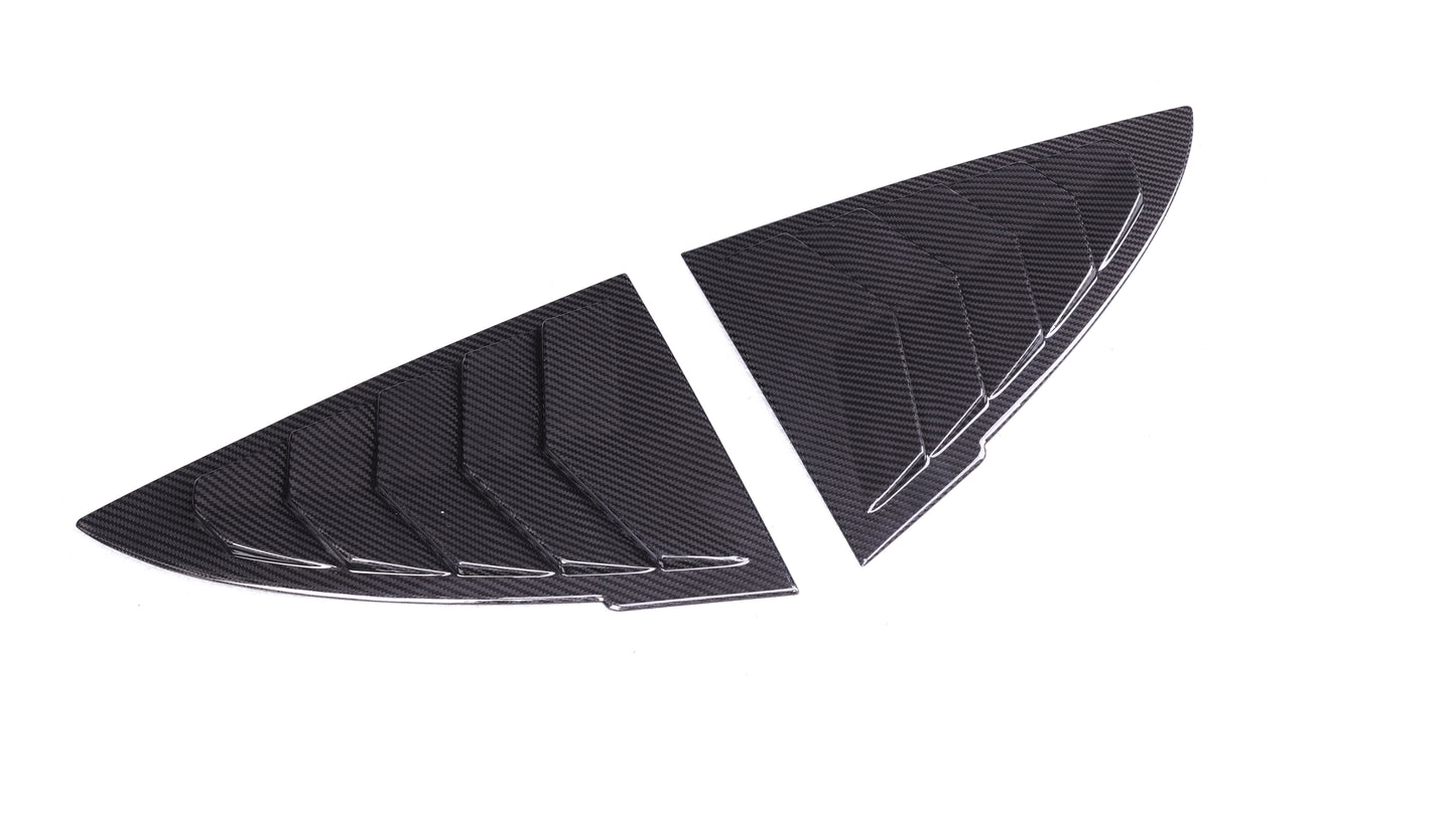 Gloss Dry Carbon Fiber Side Window Louver Scoop Vent 2 Pcs For Tesla Highland Model 3 2023+