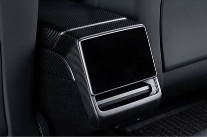 Matt Dry Carbon Fiber Backseat Vent Cover For Tesla Highland Model 3 2023+