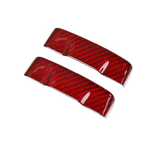 Gloss Red Dry Carbon Fiber Seat Belt Cover 2 Pcs For Tesla Model 3 2017-2023