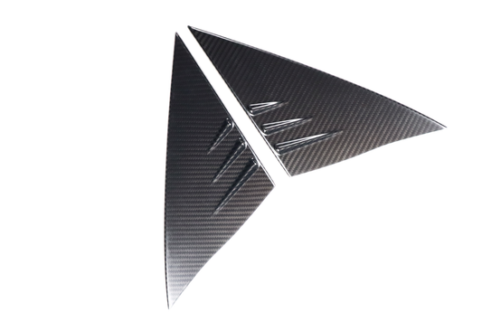 Matt Dry Carbon Fiber A Pilliar Triangle Decoration Trims 2 Pcs For Tesla Model Y 2017+