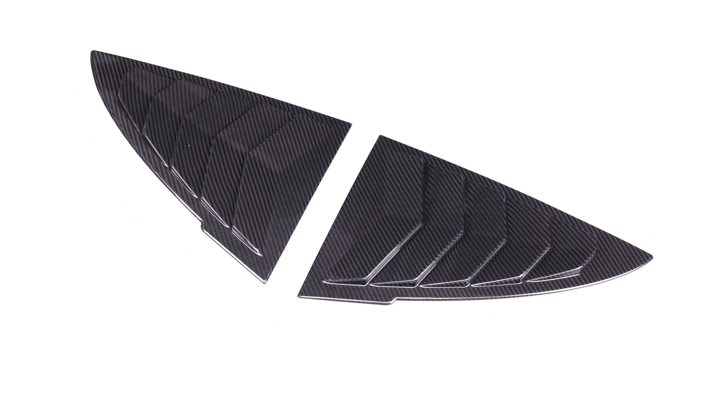 Gloss Dry Carbon Fiber Side Window Louver Scoop Vent 2 Pcs For Tesla Highland Model 3 2023+