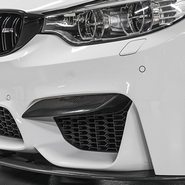 BMW F80 F82 F83 M3 M4 Carbon Fiber Front Bumper Upper Flaps Trims 2014-2019