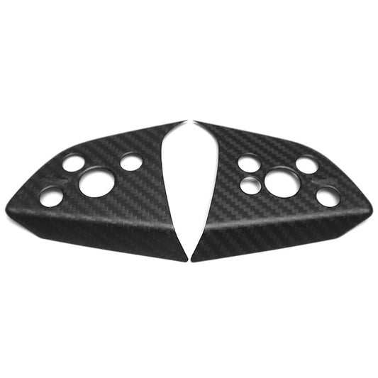 Matt Dry Carbon Fiber Steering Wheel Accents 2 Pcs For Tesla Highland Model 3 2023+