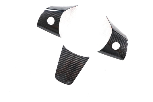 2017-2023 Gloss Dry Carbon Fiber Model 3 & Y Steering Wheel Accents 3 pcs