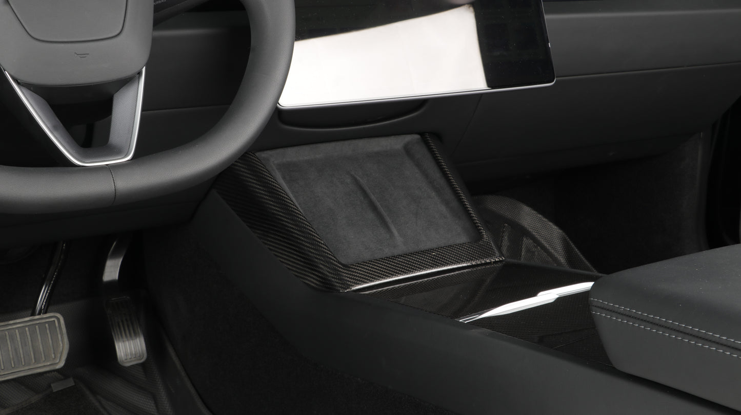 Gloss Dry Carbon Fiber Center Consoles Screen Trims For Tesla Highland Model 3 2023+