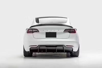 V Type Carbon Fiber Rear Bumper Diffuser For Tesla Model 3 2017+