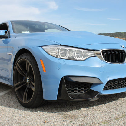 BMW F80 F82 F83 M3 M4 Carbon Fiber Front Bumper Upper Flaps Trims (OEM Type) 2014-2019